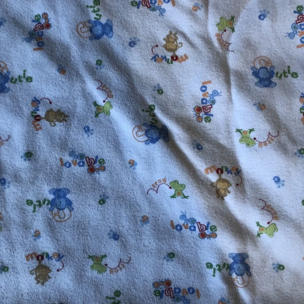 Carter's Blue Child of Mine Baby Blanket Lovable Cutie ABC Monkey Frog Ant Bug
